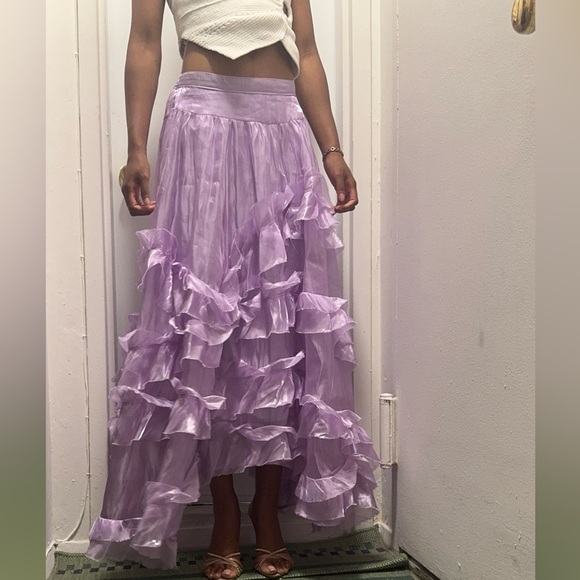 Free People Lilac Ruffle Maxi Skirt - Picture 4 of 4